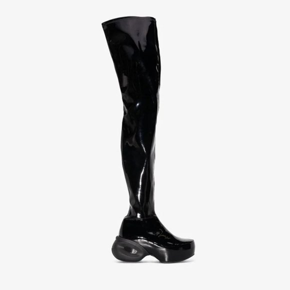 Givenchy Glossy Black Over the Knee Boots - Picture 12 of 12